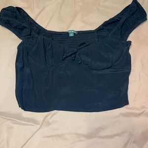 Wild Fable Black Off-Shoulder Crop Top